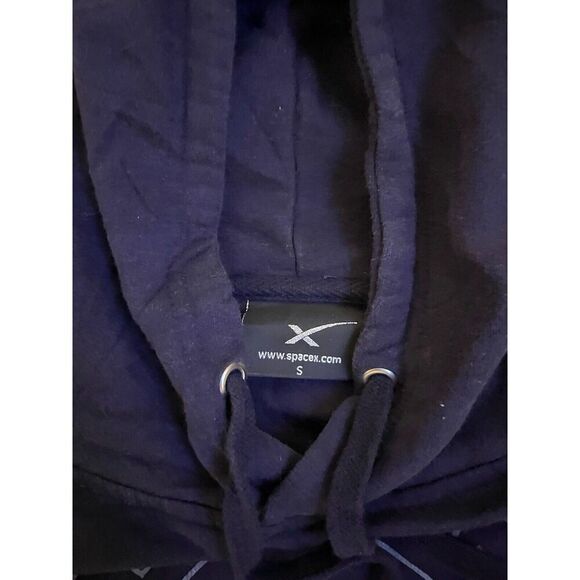 Tesla Adult Blue Pullover Space X Pullover Hooded Sweater Size Small - Picture 3 of 3